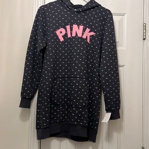 Pink hoodie sweatshirt dress
